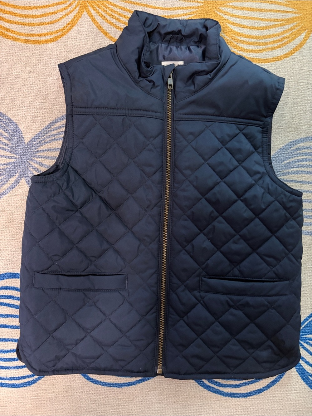 Crewcuts by J Crew kids Small Navy Quilted Vest. EUC.